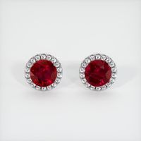 <span>1.62</span>&nbsp;<span class="tooltip-light">Ct.Tw.<span class="tooltiptext">Total Carat Weight</span></span> Ruby Earrings, 14K White Gold 1