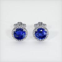 <span>1.68</span> <span class="tooltip-light">Ct.Tw.<span class="tooltiptext">Total Carat Weight</span></span> Blue Sapphire Earrings, 14K White Gold 1