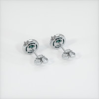 0.86 Ct.Tw. Bluish Green Sapphire Earrings, 14K White Gold 4