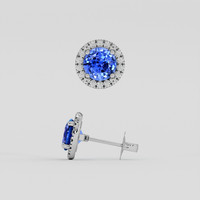 <span>2.07</span>&nbsp;<span class="tooltip-light">Ct.Tw.<span class="tooltiptext">Total Carat Weight</span></span> Blue Sapphire Earrings, 14K White Gold 2