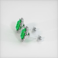 <span>2.91</span> <span class="tooltip-light">Ct.Tw.<span class="tooltiptext">Total Carat Weight</span></span> Emerald Earrings, 18K White Gold 3