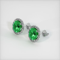 <span>3.23</span>&nbsp;<span class="tooltip-light">Ct.Tw.<span class="tooltiptext">Total Carat Weight</span></span> Emerald Earrings, 18K White Gold 2