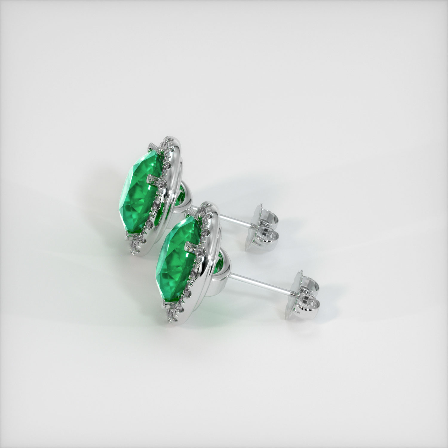 Details about   0.69Ct Princess & Round Cut Emerald & Diamond Stud Earrings 14K Yellow Gold Over 
