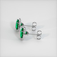 <span>1.56</span>&nbsp;<span class="tooltip-light">Ct.Tw.<span class="tooltiptext">Total Carat Weight</span></span> Emerald Earrings, 18K White Gold 3