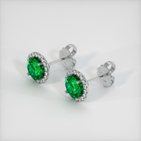 <span>1.03</span>&nbsp;<span class="tooltip-light">Ct.Tw.<span class="tooltiptext">Total Carat Weight</span></span> Emerald Earrings, 18K White Gold 2