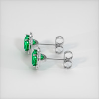 <span>1.03</span>&nbsp;<span class="tooltip-light">Ct.Tw.<span class="tooltiptext">Total Carat Weight</span></span> Emerald Earrings, 18K White Gold 3