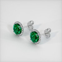 <span>1.77</span>&nbsp;<span class="tooltip-light">Ct.Tw.<span class="tooltiptext">Total Carat Weight</span></span> Emerald Earrings, 18K White Gold 2