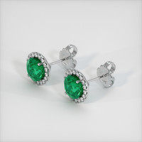 <span>2.19</span> <span class="tooltip-light">Ct.Tw.<span class="tooltiptext">Total Carat Weight</span></span> Emerald Earrings, 18K White Gold 2