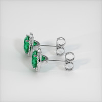 <span>1.11</span>&nbsp;<span class="tooltip-light">Ct.Tw.<span class="tooltiptext">Total Carat Weight</span></span> Emerald Earrings, 18K White Gold 3