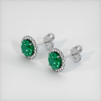 <span>1.43</span>&nbsp;<span class="tooltip-light">Ct.Tw.<span class="tooltiptext">Total Carat Weight</span></span> Emerald Earrings, 18K White Gold 2