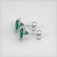 <span>1.43</span>&nbsp;<span class="tooltip-light">Ct.Tw.<span class="tooltiptext">Total Carat Weight</span></span> Emerald Earrings, 18K White Gold 3