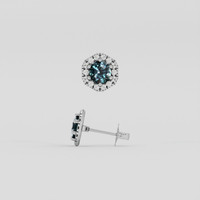 <span>1.09</span>&nbsp;<span class="tooltip-light">Ct.Tw.<span class="tooltiptext">Total Carat Weight</span></span> Greenish Blue Sapphire Earrings, 18K White Gold 2