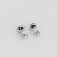 <span>1.09</span> <span class="tooltip-light">Ct.Tw.<span class="tooltiptext">Total Carat Weight</span></span> Greenish Blue Sapphire Earrings, 18K White Gold 4