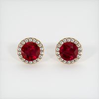 <span>0.81</span>&nbsp;<span class="tooltip-light">Ct.Tw.<span class="tooltiptext">Total Carat Weight</span></span> Ruby Earrings, 14K Yellow Gold 1