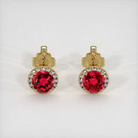 <span>1.37</span> <span class="tooltip-light">Ct.Tw.<span class="tooltiptext">Total Carat Weight</span></span> Ruby Earrings, 14K Yellow Gold 1