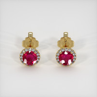 <span>0.62</span>&nbsp;<span class="tooltip-light">Ct.Tw.<span class="tooltiptext">Total Carat Weight</span></span> Ruby Earrings, 14K Yellow Gold 1