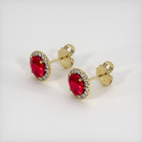 <span>2.12</span> <span class="tooltip-light">Ct.Tw.<span class="tooltiptext">Total Carat Weight</span></span> Ruby Earrings, 14K Yellow Gold 2