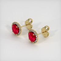 <span>1.16</span>&nbsp;<span class="tooltip-light">Ct.Tw.<span class="tooltiptext">Total Carat Weight</span></span> Ruby Earrings, 14K Yellow Gold 2