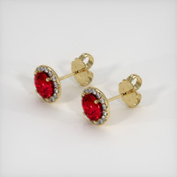 <span>0.95</span>&nbsp;<span class="tooltip-light">Ct.Tw.<span class="tooltiptext">Total Carat Weight</span></span> Ruby Earrings, 14K Yellow Gold 2