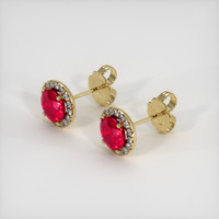 <span>0.89</span>&nbsp;<span class="tooltip-light">Ct.Tw.<span class="tooltiptext">Total Carat Weight</span></span> Ruby Earrings, 14K Yellow Gold 2