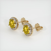 <span>1.59</span>&nbsp;<span class="tooltip-light">Ct.Tw.<span class="tooltiptext">Total Carat Weight</span></span> Yellow Sapphire Earrings, 18K Yellow Gold 2