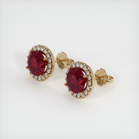 <span>1.62</span> <span class="tooltip-light">Ct.Tw.<span class="tooltiptext">Total Carat Weight</span></span> Ruby Earrings, 18K Yellow Gold 2