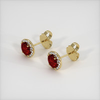 <span>1.07</span> <span class="tooltip-light">Ct.Tw.<span class="tooltiptext">Total Carat Weight</span></span> Ruby Earrings, 18K Yellow Gold 2