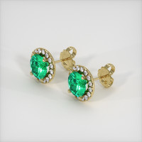 <span>2.39</span> <span class="tooltip-light">Ct.Tw.<span class="tooltiptext">Total Carat Weight</span></span> Emerald Earrings, 18K Yellow Gold 2