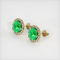 <span>2.91</span>&nbsp;<span class="tooltip-light">Ct.Tw.<span class="tooltiptext">Total Carat Weight</span></span> Emerald Earrings, 18K Yellow Gold 2