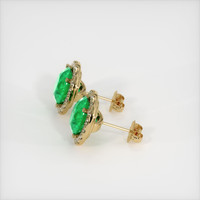 <span>2.91</span>&nbsp;<span class="tooltip-light">Ct.Tw.<span class="tooltiptext">Total Carat Weight</span></span> Emerald Earrings, 18K Yellow Gold 3