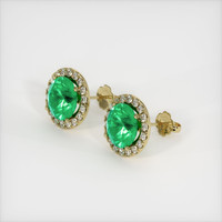 <span>7.25</span>&nbsp;<span class="tooltip-light">Ct.Tw.<span class="tooltiptext">Total Carat Weight</span></span> Emerald Earrings, 18K Yellow Gold 2