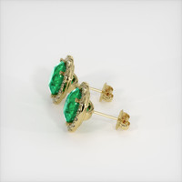 <span>7.25</span>&nbsp;<span class="tooltip-light">Ct.Tw.<span class="tooltiptext">Total Carat Weight</span></span> Emerald Earrings, 18K Yellow Gold 3