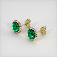 <span>1.56</span>&nbsp;<span class="tooltip-light">Ct.Tw.<span class="tooltiptext">Total Carat Weight</span></span> Emerald Earrings, 18K Yellow Gold 2