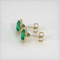 <span>3.09</span> <span class="tooltip-light">Ct.Tw.<span class="tooltiptext">Total Carat Weight</span></span> Emerald Earrings, 18K Yellow Gold 3