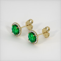 <span>1.03</span>&nbsp;<span class="tooltip-light">Ct.Tw.<span class="tooltiptext">Total Carat Weight</span></span> Emerald Earrings, 18K Yellow Gold 2