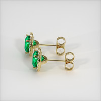 <span>1.03</span>&nbsp;<span class="tooltip-light">Ct.Tw.<span class="tooltiptext">Total Carat Weight</span></span> Emerald Earrings, 18K Yellow Gold 3