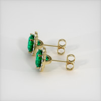 <span>1.77</span>&nbsp;<span class="tooltip-light">Ct.Tw.<span class="tooltiptext">Total Carat Weight</span></span> Emerald Earrings, 18K Yellow Gold 3