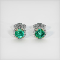 <span>0.91</span>&nbsp;<span class="tooltip-light">Ct.Tw.<span class="tooltiptext">Total Carat Weight</span></span> Emerald Earrings, 18K Yellow Gold 1