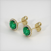 <span>2.19</span> <span class="tooltip-light">Ct.Tw.<span class="tooltiptext">Total Carat Weight</span></span> Emerald Earrings, 18K Yellow Gold 2