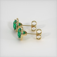 <span>1.11</span>&nbsp;<span class="tooltip-light">Ct.Tw.<span class="tooltiptext">Total Carat Weight</span></span> Emerald Earrings, 18K Yellow Gold 3