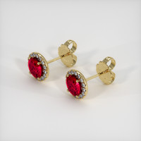 <span>1.37</span> <span class="tooltip-light">Ct.Tw.<span class="tooltiptext">Total Carat Weight</span></span> Ruby Earrings, 18K Yellow Gold 2