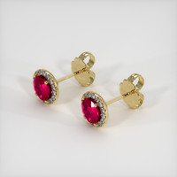 <span>0.62</span>&nbsp;<span class="tooltip-light">Ct.Tw.<span class="tooltiptext">Total Carat Weight</span></span> Ruby Earrings, 18K Yellow Gold 2