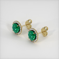 <span>1.43</span>&nbsp;<span class="tooltip-light">Ct.Tw.<span class="tooltiptext">Total Carat Weight</span></span> Emerald Earrings, 18K Yellow Gold 2