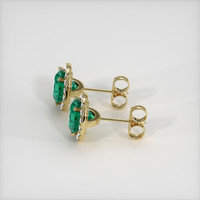 <span>1.43</span>&nbsp;<span class="tooltip-light">Ct.Tw.<span class="tooltiptext">Total Carat Weight</span></span> Emerald Earrings, 18K Yellow Gold 3