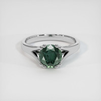1.74 Ct. Bluish Green Sapphire Ring, 10K White Gold 1