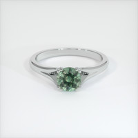 1.01 Ct. Bluish Green Sapphire Ring, 14K White Gold 1