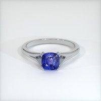 1.08 Ct. Blue Sapphire Ring, 18K White Gold 1