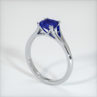 1.08 Ct. Blue Sapphire Ring, 18K White Gold 2