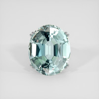 46.45 Ct. Bluish Green Topaz Ring, 18K White Gold 1
