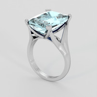 8.55 Ct. Blue Aquamarine Ring, 18K White Gold 2